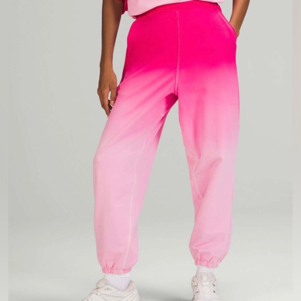 lululemon athletica LA Super-High Rise Jogger Sonic Pink Ombré Wash -Size 8